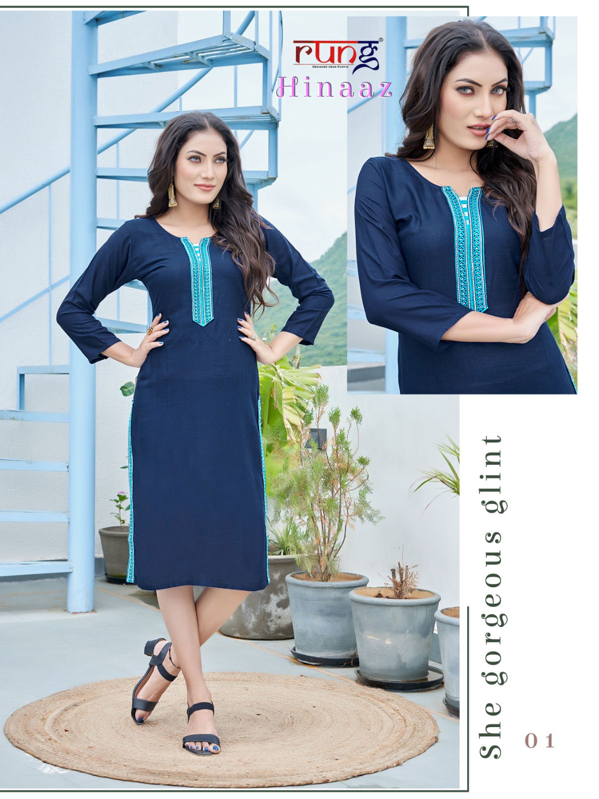 Hinaz By Rung Rayon Designer Kurtis Catalog